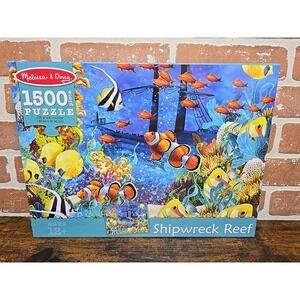 Melissa & Doug Shipwreck Reef 1500 Piece Puzzle Nemo Fish Colorful Ocean Scene